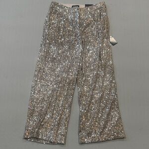 Express Shimmering Silver Sequin Trousers